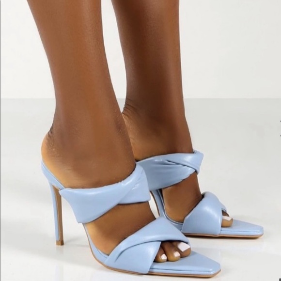 Public Desire Shoes - Public Desire Powder Blue Mules